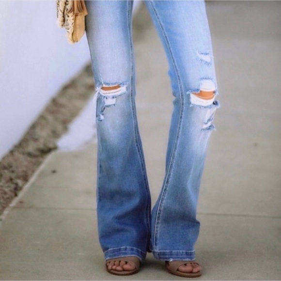 KanCan Mid Rise Button Fly Bootcut Flare Light Wash Jeans Women’s Sizes NWT - Picture 4 of 14